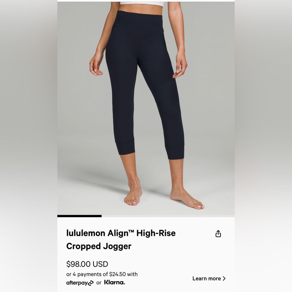 Lululemon Align joggers cropped 23’